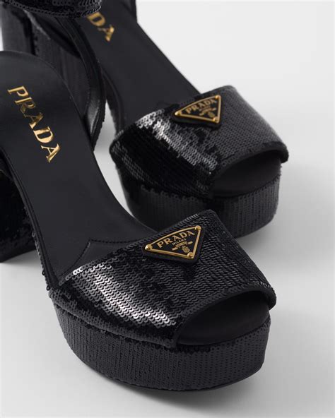 prada crochet platform sandals|Prada platform sandals outlet.